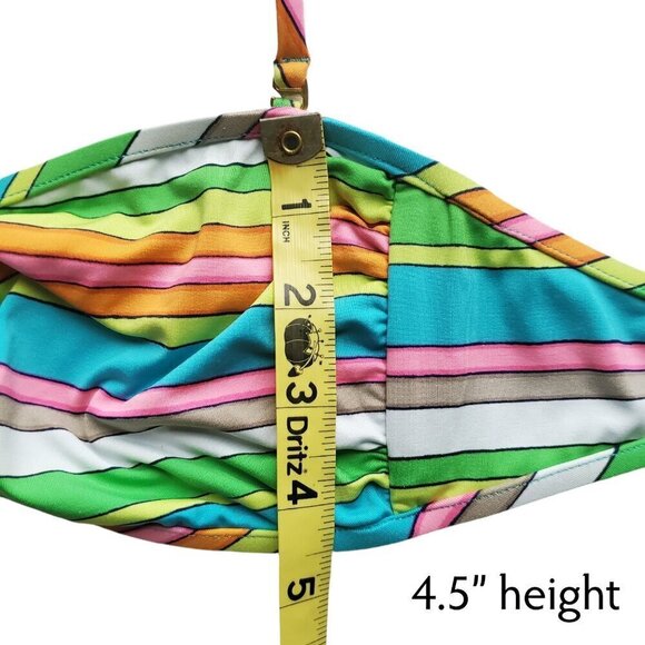 Trina Turk Bright Multi Color Rainbow Removable Strap Bandeau Bikini Top Size 10 - Picture 9 of 13